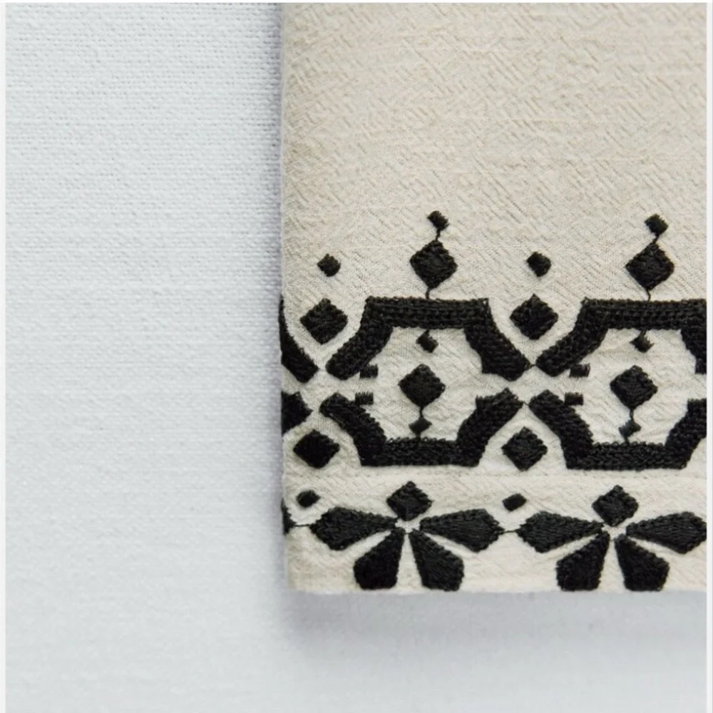 Zara Embroidered Wide Leg Pants - Picture 2 of 6